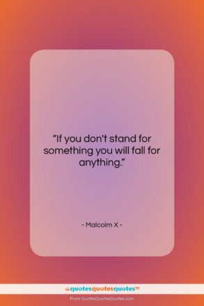 Malcolm X quote: “If you don’t stand for something you…”- at QuotesQuotesQuotes.com