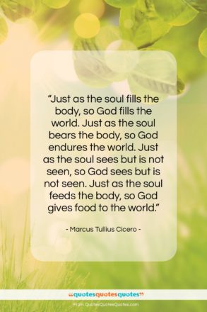 Marcus Tullius Cicero quote: “Just as the soul fills the body,…”- at QuotesQuotesQuotes.com