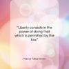 Marcus Tullius Cicero quote: “Liberty consists in the power of doing…”- at QuotesQuotesQuotes.com