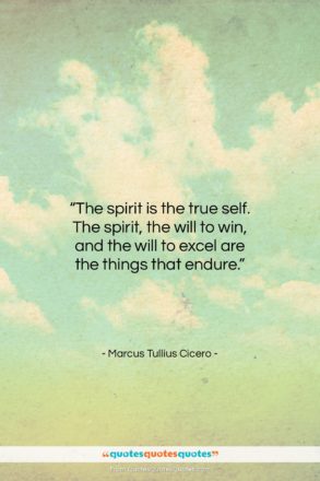 Marcus Tullius Cicero quote: “The spirit is the true self. The…”- at QuotesQuotesQuotes.com