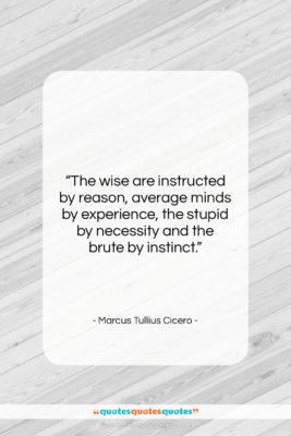 Marcus Tullius Cicero quote: “The wise are instructed by reason, average…”- at QuotesQuotesQuotes.com