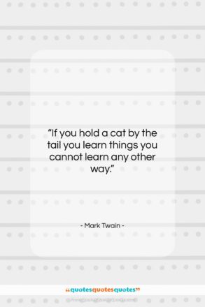 Mark Twain quote: “If you hold a cat by the…”- at QuotesQuotesQuotes.com