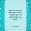 Mason Cooley quote: “After an argument, silence may mean acceptance…”- at QuotesQuotesQuotes.com