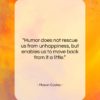 Mason Cooley quote: “Humor does not rescue us from unhappiness,…”- at QuotesQuotesQuotes.com