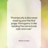 Mason Cooley quote: “Promiscuity is like never reading past the…”- at QuotesQuotesQuotes.com