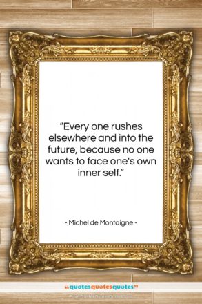 Michel de Montaigne quote: “Every one rushes elsewhere and into the…”- at QuotesQuotesQuotes.com