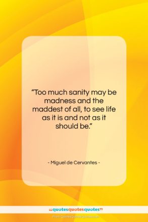 Miguel de Cervantes quote: “Too much sanity may be madness and…”- at QuotesQuotesQuotes.com