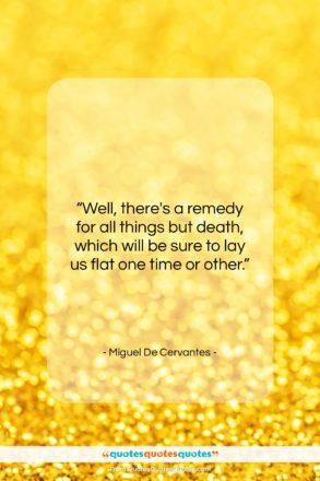 Miguel De Cervantes quote: “Well, there’s a remedy for all things…”- at QuotesQuotesQuotes.com
