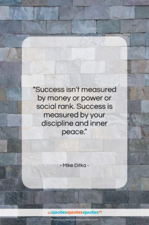 Mike Ditka quote: “Success isn’t measured by money or power…”- at QuotesQuotesQuotes.com