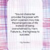 Og Mandino quote: “Sound character provides the power with which…”- at QuotesQuotesQuotes.com