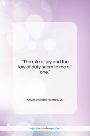 Oliver Wendell Holmes, Jr. quote: “The rule of joy and the law…”- at QuotesQuotesQuotes.com