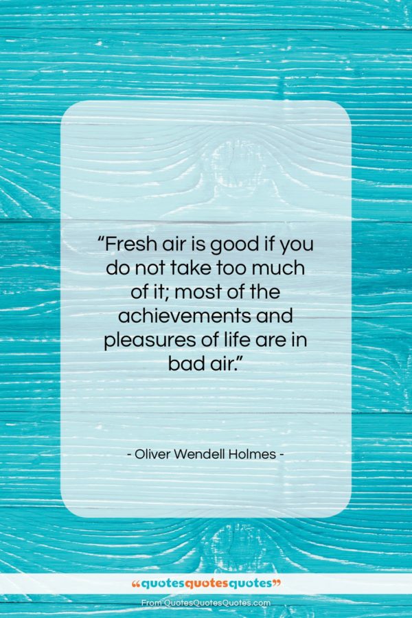 Oliver Wendell Holmes quote: “Fresh air is good if you do…”- at QuotesQuotesQuotes.com