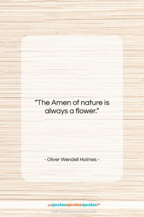 Oliver Wendell Holmes quote: “The Amen of nature is always a…”- at QuotesQuotesQuotes.com
