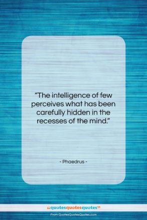 Phaedrus quote: “The intelligence of few perceives what has…”- at QuotesQuotesQuotes.com