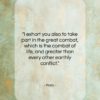 Plato quote: “I exhort you also to take part…”- at QuotesQuotesQuotes.com