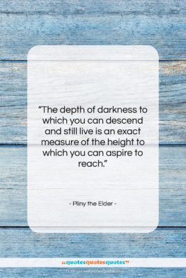 Pliny the Elder quote: “The depth of darkness to which you…”- at QuotesQuotesQuotes.com