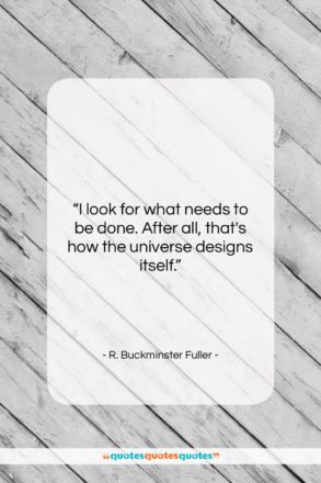 R. Buckminster Fuller quote: “I look for what needs to be…”- at QuotesQuotesQuotes.com