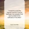 Rainer Maria Rilke quote: “I hold this to be the highest…”- at QuotesQuotesQuotes.com