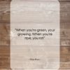 Ray Kroc quote: “When you’re green, your growing. When you’re…”- at QuotesQuotesQuotes.com