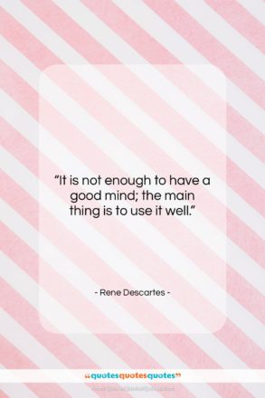 Rene Descartes quote: “It is not enough to have a…”- at QuotesQuotesQuotes.com