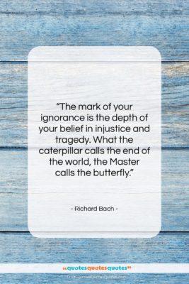 Richard Bach quote: “The mark of your ignorance is the…”- at QuotesQuotesQuotes.com