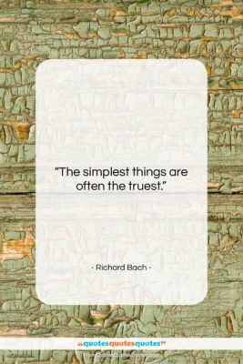 Richard Bach quote: “The simplest things are often the truest….”- at QuotesQuotesQuotes.com