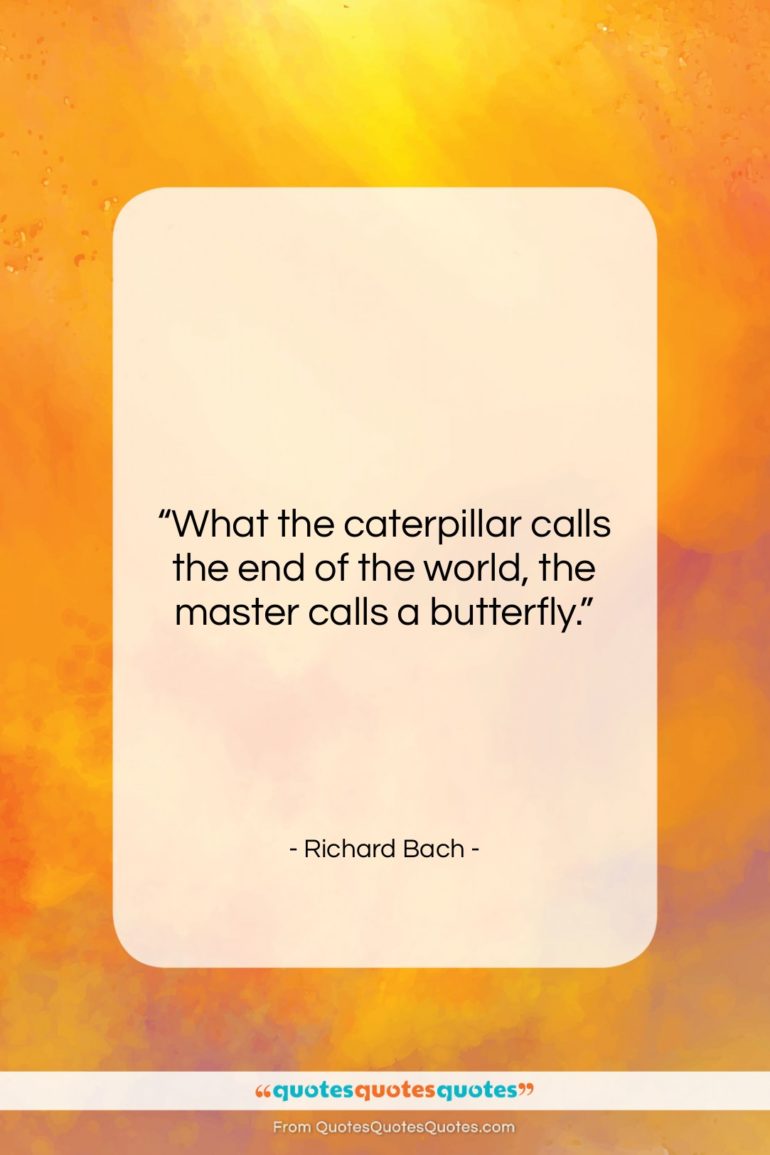 Richard Bach quote: “What the caterpillar calls the end of the world…”- at QuotesQuotesQuotes.com