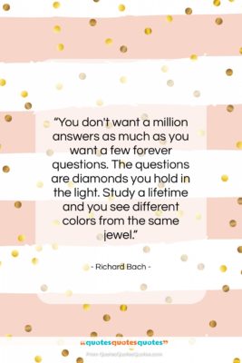 Richard Bach quote: “You don’t want a million answers as…”- at QuotesQuotesQuotes.com