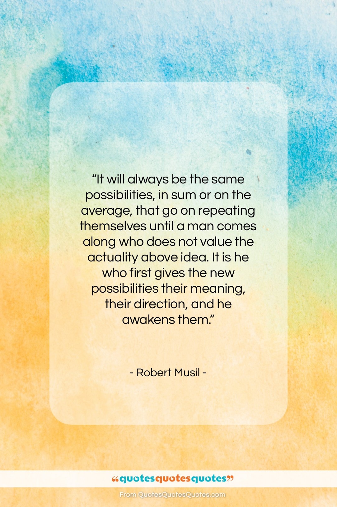 Robert Musil quote: “It will always be the same possibilities…”- at QuotesQuotesQuotes.com