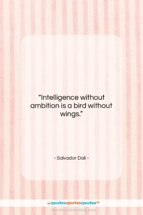 Salvador Dali quote: “Intelligence without ambition is a bird without…”- at QuotesQuotesQuotes.com