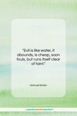 Samuel Butler quote: “Evil is like water, it abounds, is…”- at QuotesQuotesQuotes.com