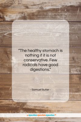Samuel Butler quote: “The healthy stomach is nothing if it…”- at QuotesQuotesQuotes.com