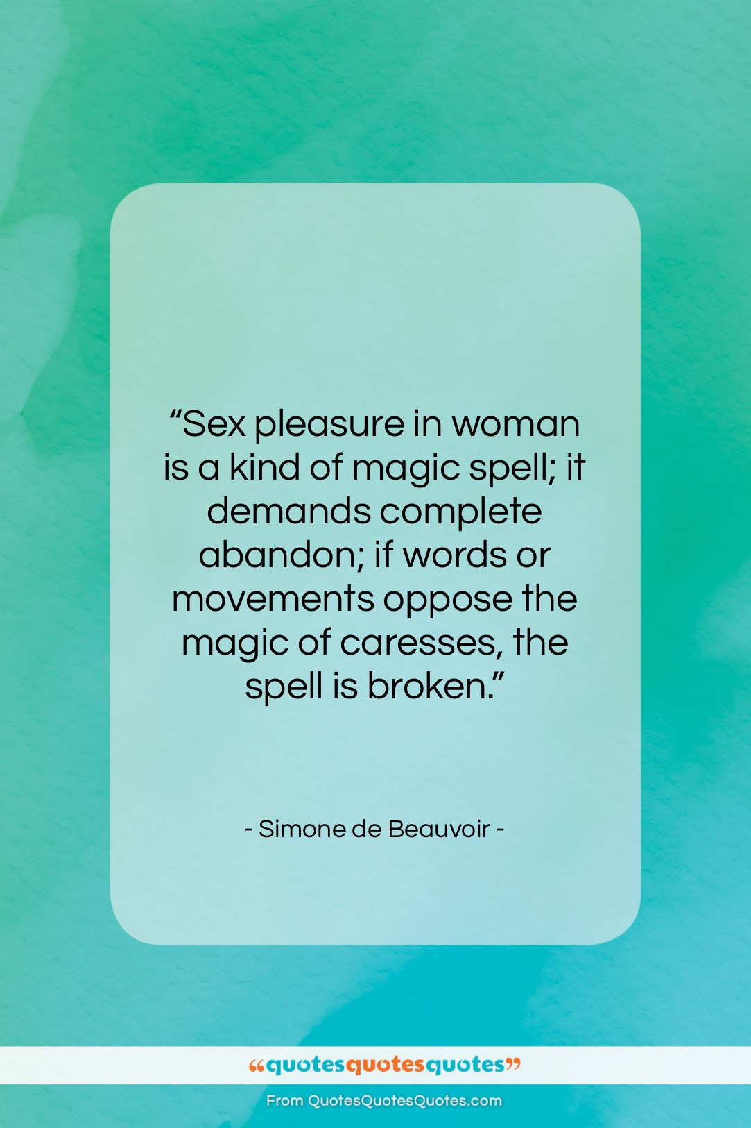 Simone de Beauvoir quote: “Sex pleasure in woman is a kind…”- at QuotesQuotesQuotes.com