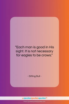 Sitting Bull quote: “Each man is good in His sight….”- at QuotesQuotesQuotes.com