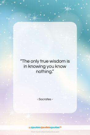 Socrates quote: “The only true wisdom is in knowing…”- at QuotesQuotesQuotes.com