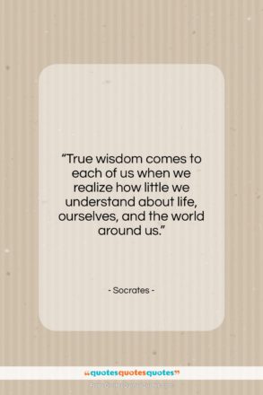 Socrates quote: “True wisdom comes to each of us…”- at QuotesQuotesQuotes.com