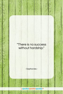Sophocles quote: “There is no success without hardship….”- at QuotesQuotesQuotes.com