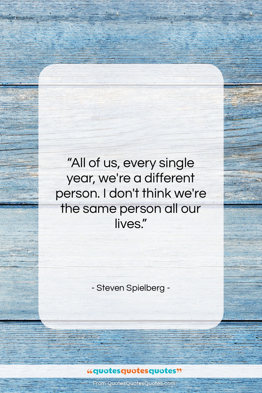 Steven Spielberg quote: “All of us, every single year, we’re…”- at QuotesQuotesQuotes.com