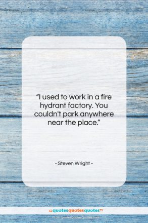 Steven Wright quote: “I used to work in a fire…”- at QuotesQuotesQuotes.com