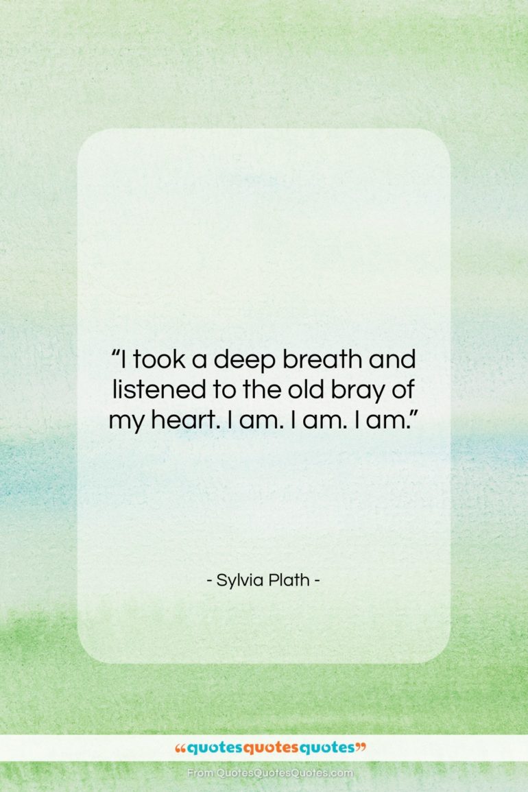 Sylvia Plath quote: “I took a deep breath and listened…”- at QuotesQuotesQuotes.com