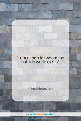 Theophile Gautier quote: “I am a man for whom the…”- at QuotesQuotesQuotes.com