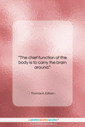 Thomas A. Edison quote: “The chief function of the body is…”- at QuotesQuotesQuotes.com