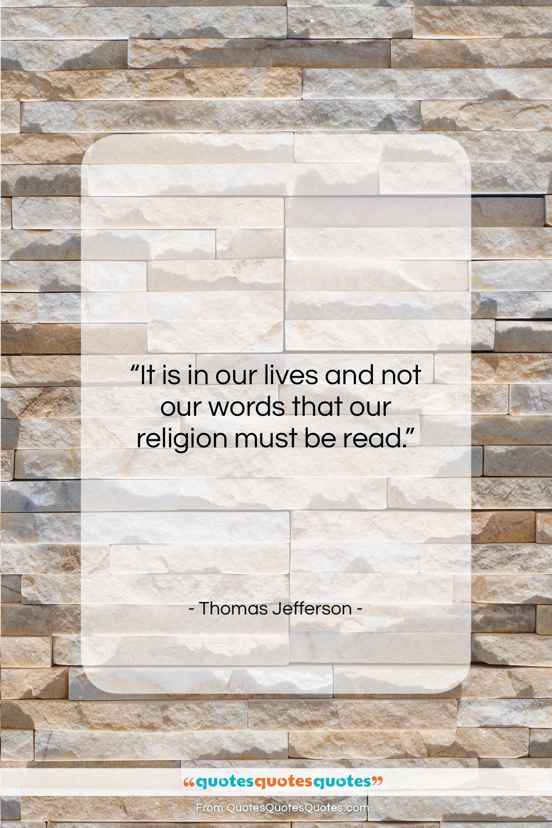 Thomas Jefferson quote: “It is in our lives and not…”- at QuotesQuotesQuotes.com