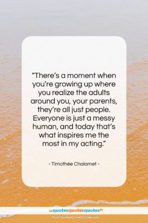 Timothée Chalamet quote: “There’s a moment when you’re growing up…”- at QuotesQuotesQuotes.com