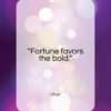 Virgil quote: “Fortune favors the bold.”- at QuotesQuotesQuotes.com