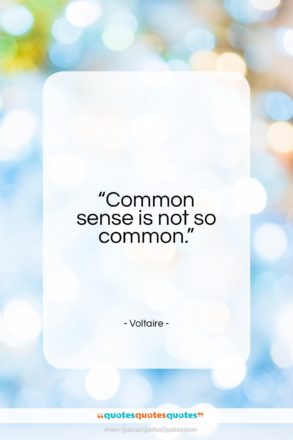 Voltaire quote: “Common sense is not so common….”- at QuotesQuotesQuotes.com