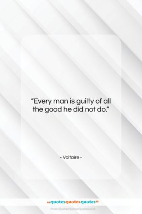 Voltaire quote: “Every man is guilty of all the…”- at QuotesQuotesQuotes.com