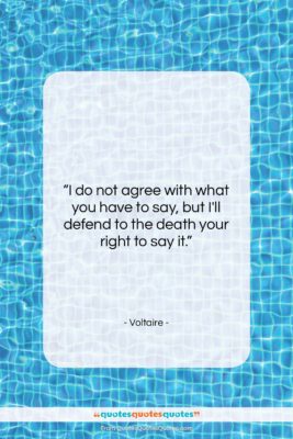 Voltaire quote: “I do not agree with what you…”- at QuotesQuotesQuotes.com