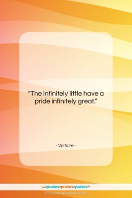 Voltaire quote: “The infinitely little have a pride infinitely…”- at QuotesQuotesQuotes.com