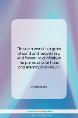 William Blake quote: “To see a world in a grain…”- at QuotesQuotesQuotes.com